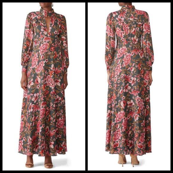 💕FAME & PARTNERS💕 The Capulet Dress ~ Floral Print Maxi Dress Long Sleeve 8 - Picture 6 of 16